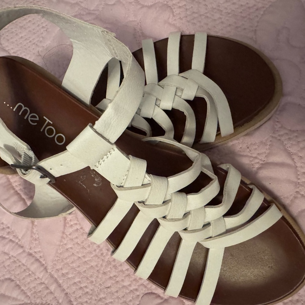 Me Too Strappy White Sandals for Women